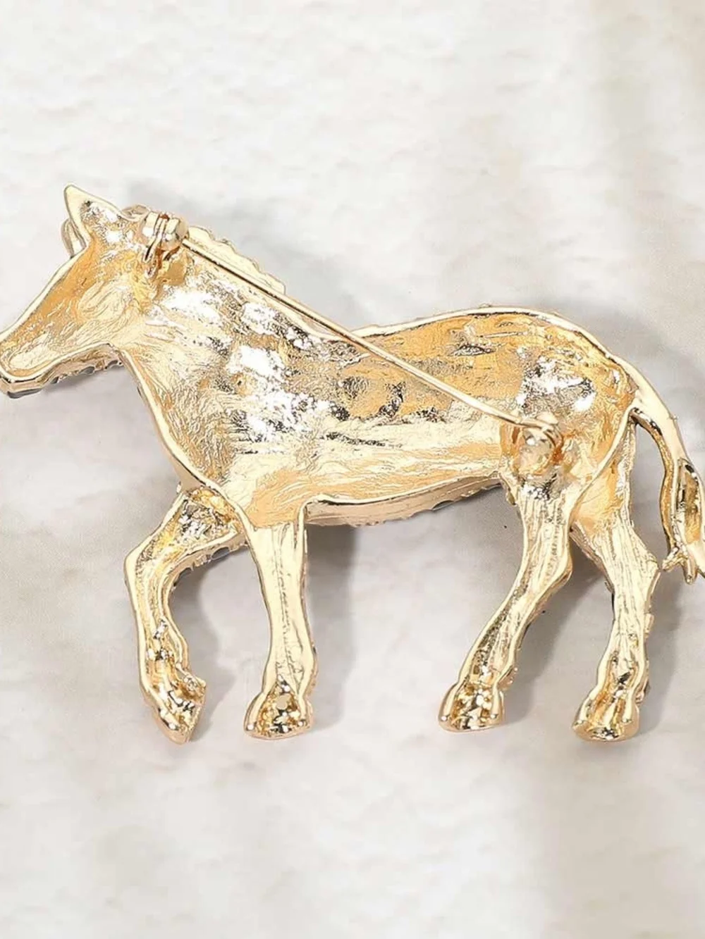 Gold Zebra Rhinestone Crystal Bling 2.25